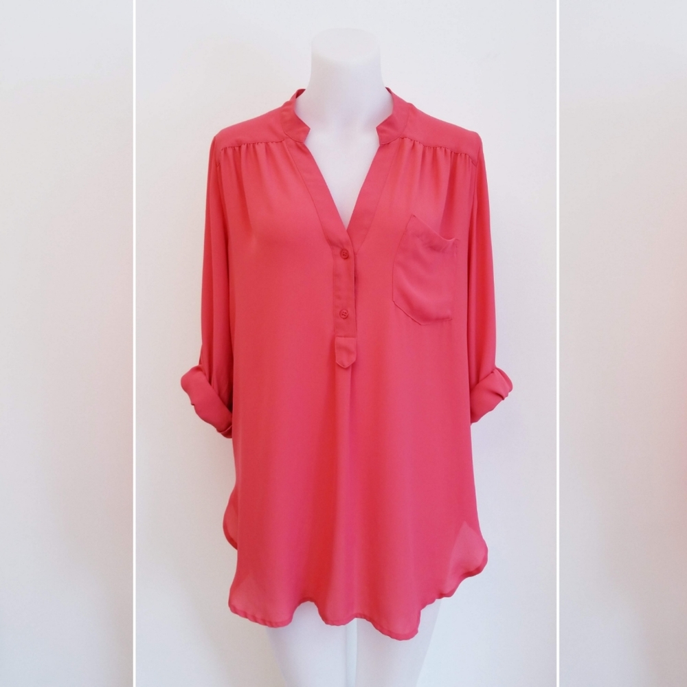 PLEIONE Long Sleeve Blouse, Pink, S